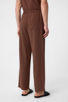 Antioch-Kahve Keten Karışımlı Jogger Erkek Pantolon-Kumaş Pantolon-4-Milagron.com