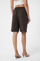 Antioch-Kahve Keten Karışımlı Kadın Bermuda-Şort-4-Milagron.com