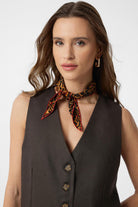 Antioch-Kahve Keten Karışımlı Kadın Terzi Yeleği-Yelek-3-Milagron.com