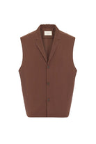 Antioch-Kahve Keten Karışımlı Kolsuz Erkek Gömlek-Gömlek-6-Milagron.com