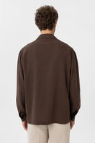 Antioch-Kahve Keten Karışımlı Relaxed Erkek Gömlek-Gömlek-14-Milagron.com