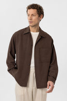 Antioch-Kahve Keten Karışımlı Relaxed Erkek Gömlek-Gömlek-8-Milagron.com