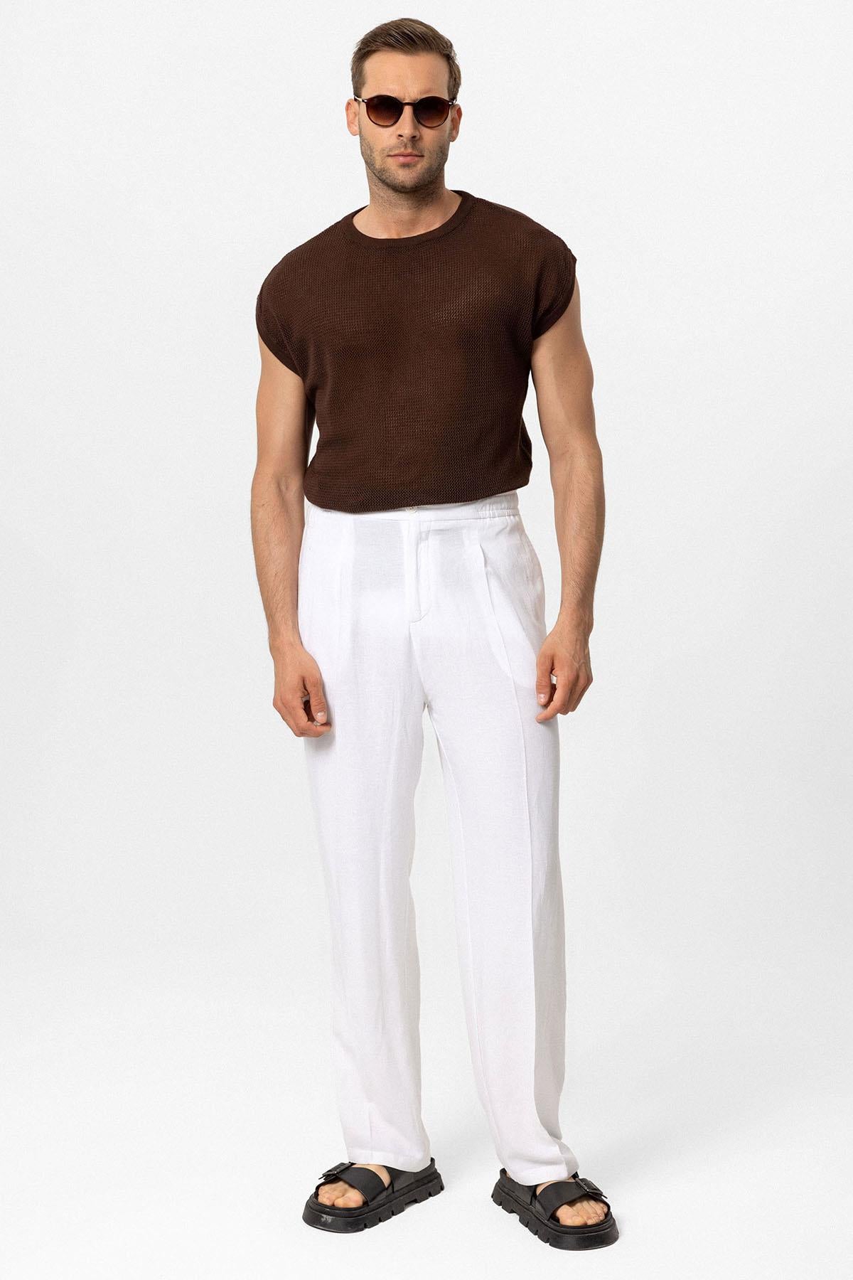 Antioch-Kahve Kolsuz Ajurlu Erkek T Shirt-T-Shirts-2-Milagron.com