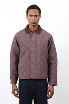 Antioch-Kahve Kontrast Yaka Baklava Desenli Erkek Mont-Mont-4-Milagron.com