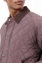 Antioch-Kahve Kontrast Yaka Baklava Desenli Erkek Mont-Mont-6-Milagron.com