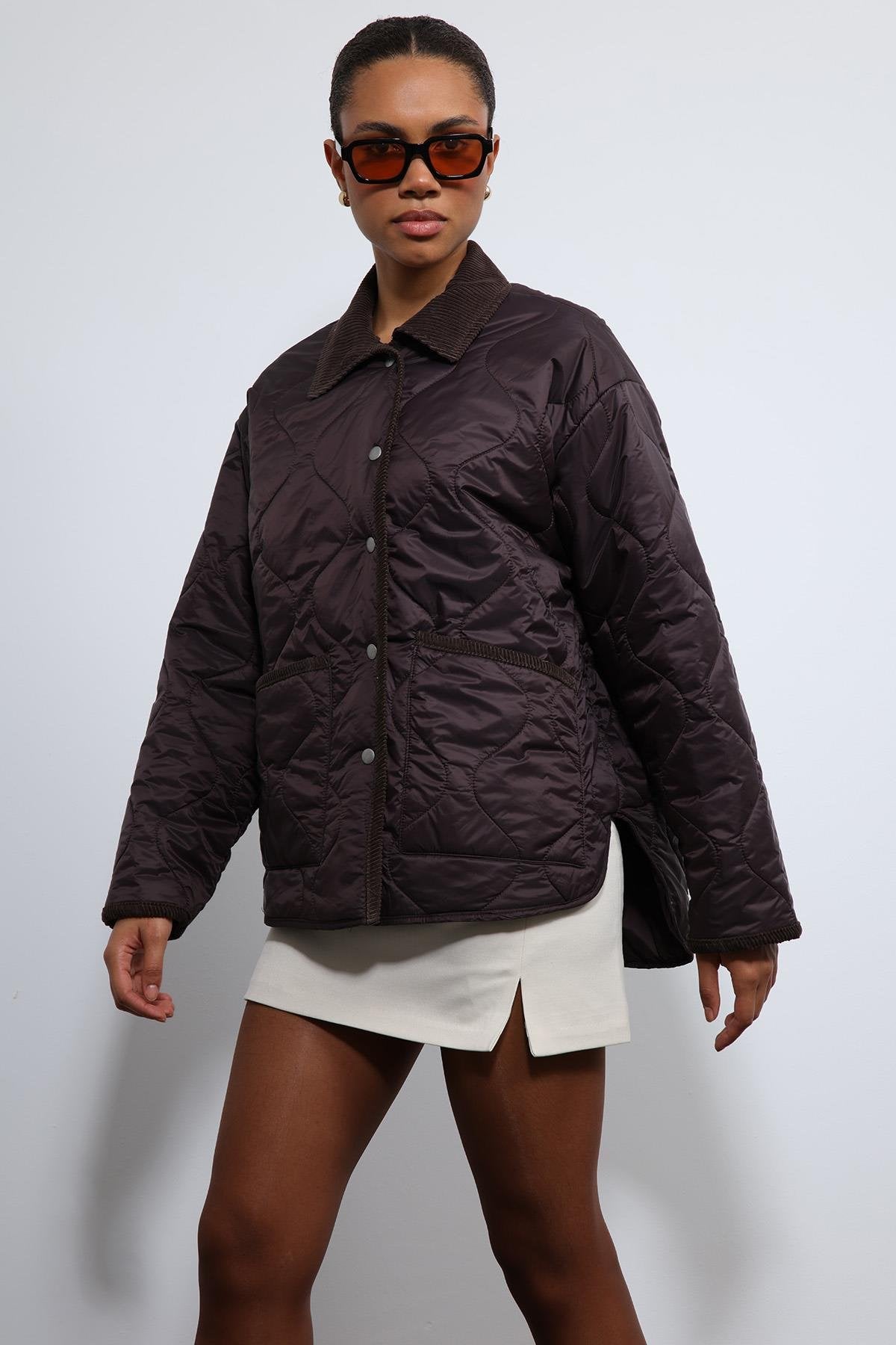 Antioch-Kahve Kontrast Yaka Desenli Mont-Mont-3-Milagron.com