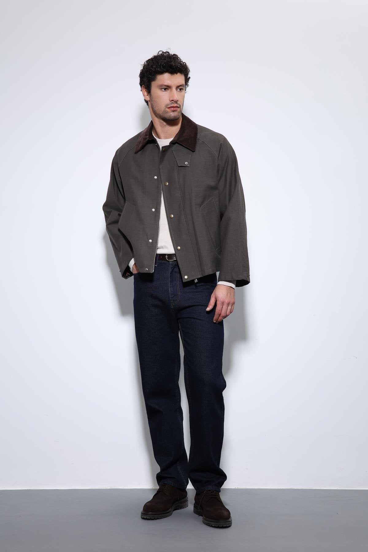 Antioch-Kahve Kontrast Yaka Erkek Ceket-Ceket-4-Milagron.com