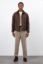 Antioch-Kahve Kontrast Yaka Erkek Mont-Mont-1-Milagron.com