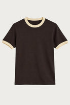 Antioch Kahve Kontrast Yaka Erkek T-Shirt