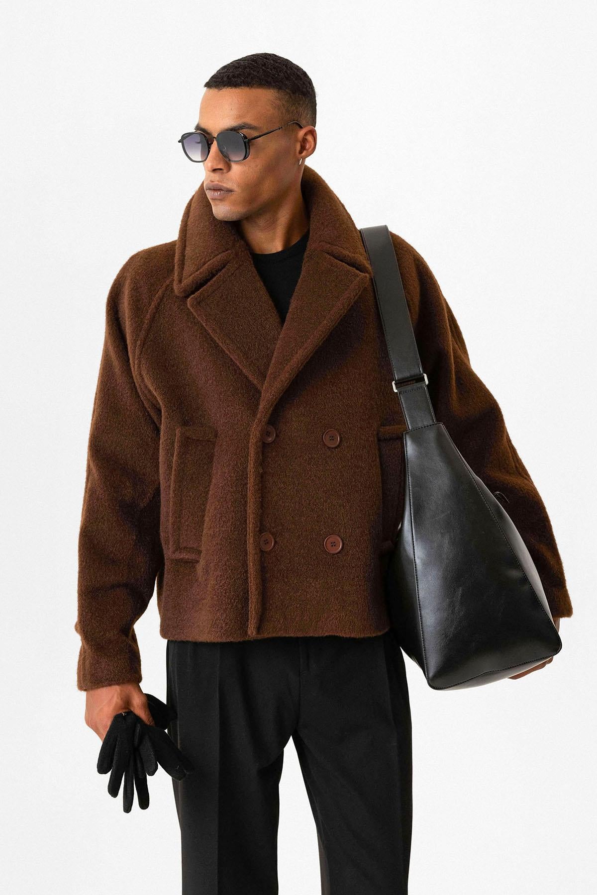 Antioch-Kahve Kruvaze Crop Fit Erkek Mont-Mont-2-Milagron.com