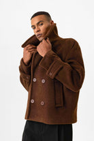 Antioch-Kahve Kruvaze Crop Fit Erkek Mont-Mont-4-Milagron.com