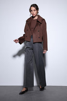 Antioch-Antioch Kahve Kruvaze Kadın Kısa Kaban-Kaban-2-Milagron.com