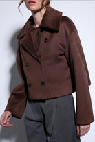 Antioch-Antioch Kahve Kruvaze Kadın Kısa Kaban-Kaban-5-Milagron.com