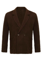 Antioch-Kahve Kruvaze Kapama Astarsız Erkek Blazer Ceket-Ceket-8-Milagron.com