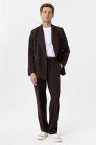 Antioch-Kahve Kruvaze Kapama Fleto Cepli Erkek Blazer Ceket-Blazer Ceket-3-Milagron.com