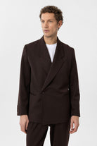 Antioch-Kahve Kruvaze Kapama Fleto Cepli Erkek Blazer Ceket-Blazer Ceket-4-Milagron.com