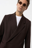 Antioch-Kahve Kruvaze Kapama Fleto Cepli Erkek Blazer Ceket-Blazer Ceket-5-Milagron.com