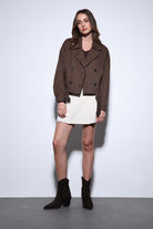 Antioch-Antioch Kahve Kruvaze Kısa Kadın Trençkot-Trençkot-2-Milagron.com