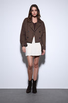 Antioch-Antioch Kahve Kruvaze Kısa Kadın Trençkot-Trençkot-3-Milagron.com