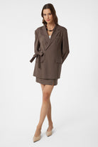 Antioch-Kahve Kuşaklı Kadın Blazer-Blazer Ceket-2-Milagron.com