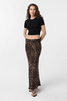 Antioch-Kahve Leopar Desenli Kemerli Uzun Kadın Etek-Etek-2-Milagron.com