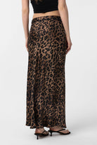 Antioch-Kahve Leopar Desenli Kemerli Uzun Kadın Etek-Etek-4-Milagron.com