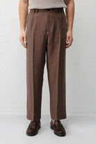 Antioch Kahve Lyocell Relaxed Fit Pileli Erkek Pantolon