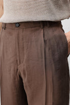 Antioch Kahve Lyocell Relaxed Fit Pileli Erkek Pantolon