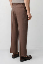 Antioch Kahve Lyocell Relaxed Fit Pileli Erkek Pantolon
