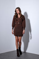 Antioch-Antioch Kahve Metal Düğme Kadın Triko Hırka-Hırka-2-Milagron.com