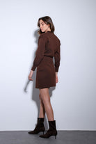 Antioch-Antioch Kahve Metal Düğme Kadın Triko Hırka-Hırka-6-Milagron.com