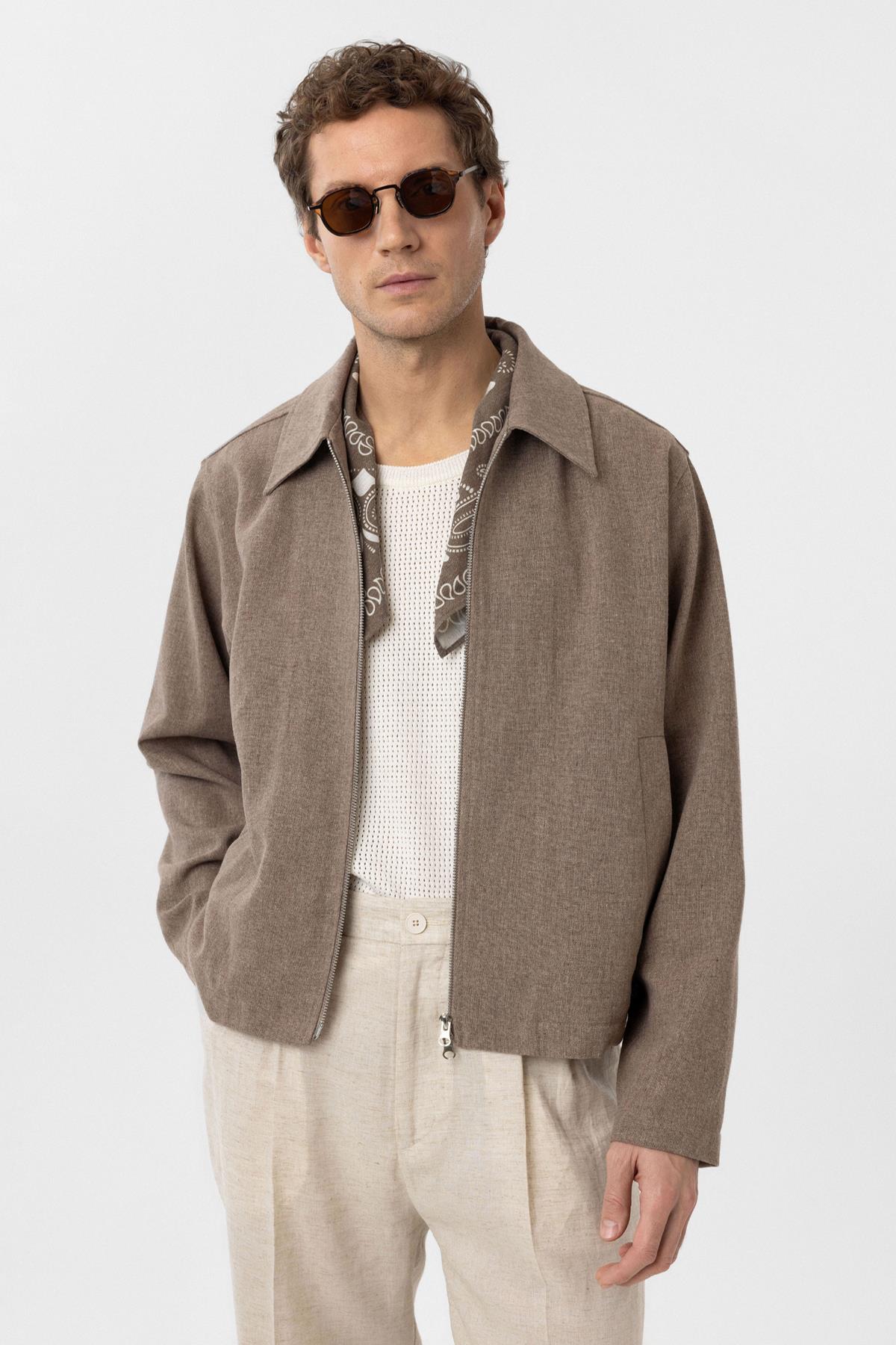 Antioch-Kahve Mevsimlik Relax Fit Erkek Mont-Mont-3-Milagron.com