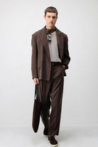 Antioch Kahve Modal Karışımlı Relaxed Fit Erkek Blazer Ceket