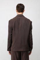 Antioch Kahve Modal Karışımlı Relaxed Fit Erkek Blazer Ceket