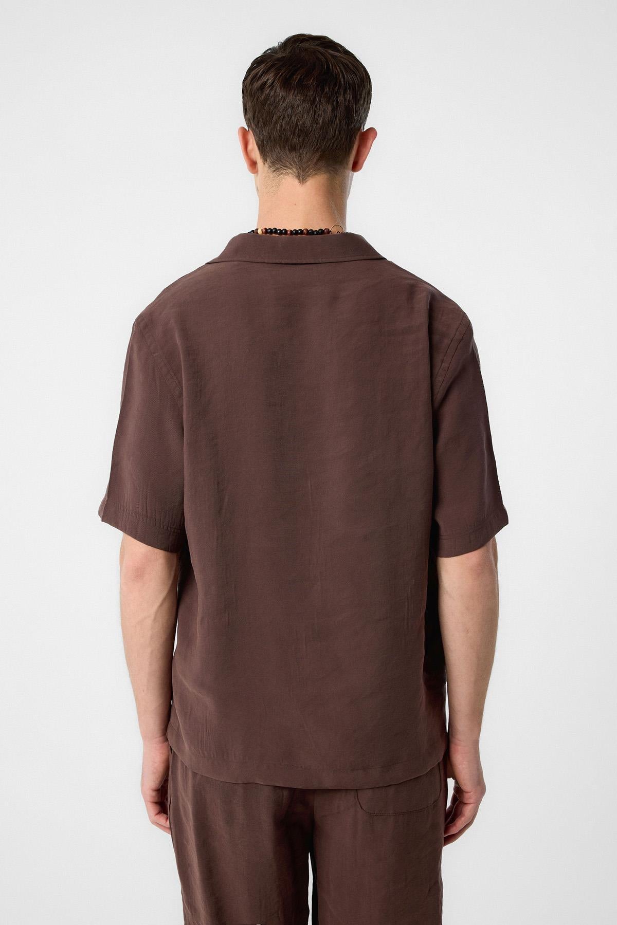 Antioch-Antioch Kahve Modal Kumaş Erkek Gömlek-Gömlek-4-Milagron.com