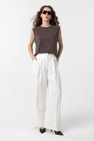 Antioch-Kahve Modal Kumaş Kadın T Shirt-T-Shirts-2-Milagron.com