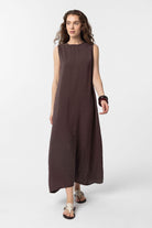 Antioch-Kahve Modal Midi Kadın Elbise-Elbise-2-Milagron.com