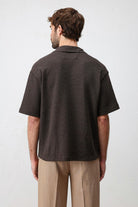 Antioch Kahve Örgü Dokulu Erkek T-Shirt
