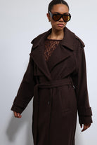 Antioch-Kahve Oversize Kemerli Kaban-Kaban-5-Milagron.com