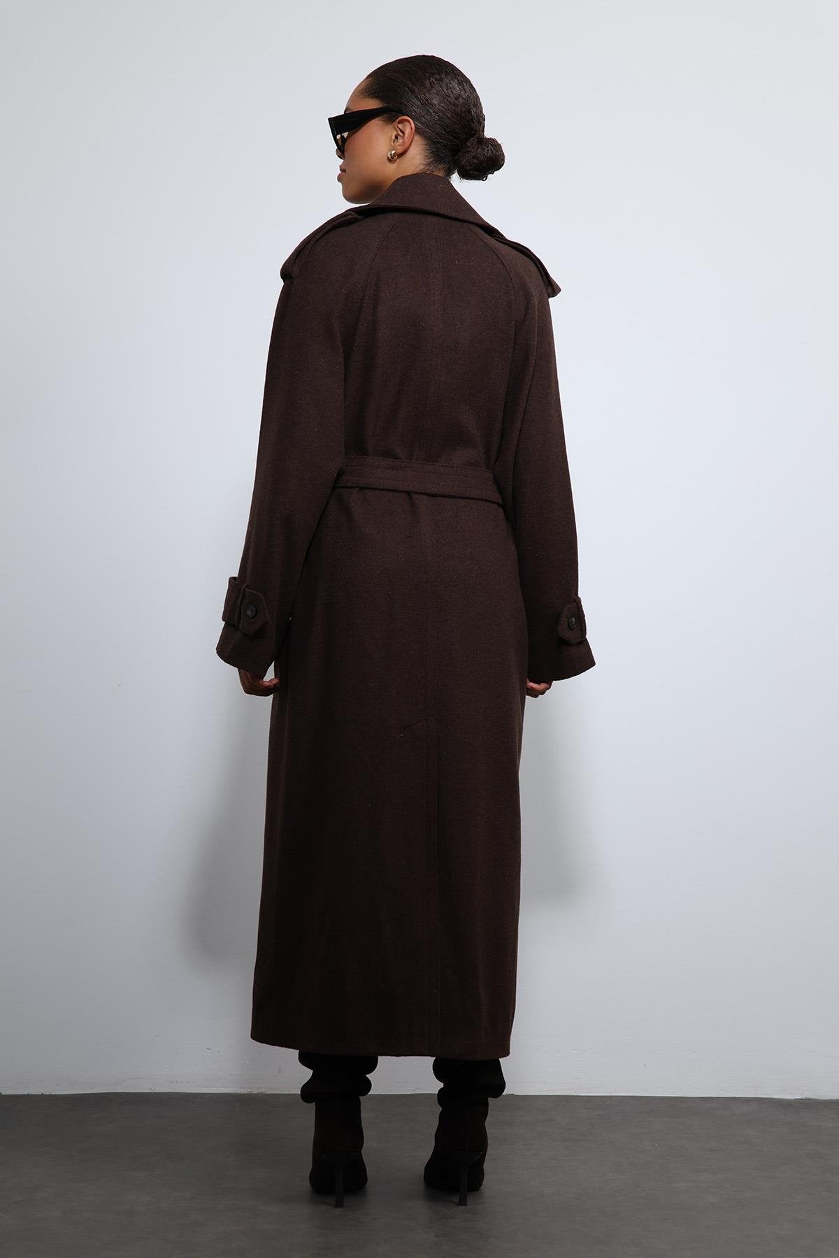 Antioch-Kahve Oversize Kemerli Kaban-Kaban-8-Milagron.com