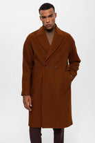 Antioch-Kahve Oversize Kruvaze Erkek Kaban-Kaban-1-Milagron.com