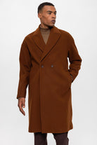 Antioch-Kahve Oversize Kruvaze Erkek Kaban-Kaban-2-Milagron.com