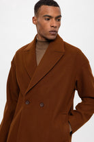 Antioch-Kahve Oversize Kruvaze Erkek Kaban-Kaban-6-Milagron.com