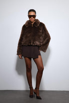 Antioch-Kahve Peluş Görünümlü Mont-Mont-1-Milagron.com