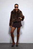 Antioch-Kahve Peluş Görünümlü Mont-Mont-2-Milagron.com