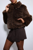 Antioch-Kahve Peluş Görünümlü Mont-Mont-5-Milagron.com