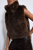 Antioch-Kahve Peluş Görünümlü Yelek-Yelek-4-Milagron.com