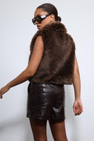 Antioch-Kahve Peluş Görünümlü Yelek-Yelek-5-Milagron.com