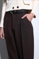 Antioch-Antioch Kahve Pensli Kadın Pantolon-Kumaş Pantolon-3-Milagron.com