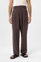 Antioch-Kahve Pileli Baggy Fit Erkek Pantolon-Kumaş Pantolon-2-Milagron.com